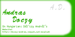 andras doczy business card